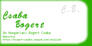 csaba bogert business card